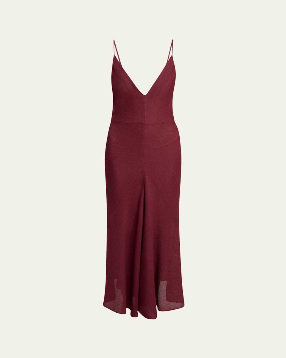 Brigita Backless Fluted Alpaca Slip Dress
